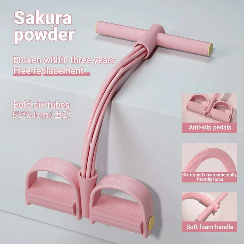 6-Tube Resistance Band Pedal Puller for Full-Body Fitness