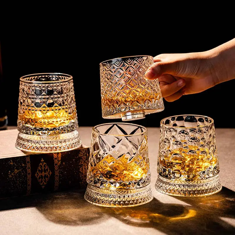 Crystal 360 Rotating Whiskey Glass