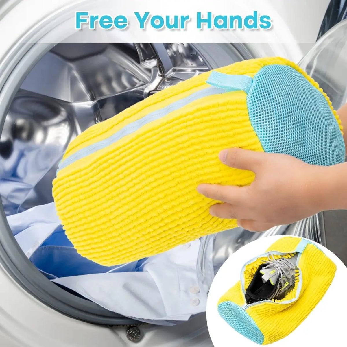 Mesh Shoe Wash Bag with Soft Fluff Lining