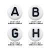 Four white alphabet letter stickers A, B, G, and H displayed on a white background.