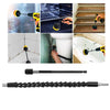 A set of seven power drill brush attachments used for deep cleaning various surfaces like glass, tiles, and porcelain.
