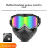 Black multifunctional dual-purpose protective mask with a vibrant iridescent lens and detachable headband