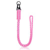Pink heavy-duty paracord neck lanyard with a metal clip and key ring