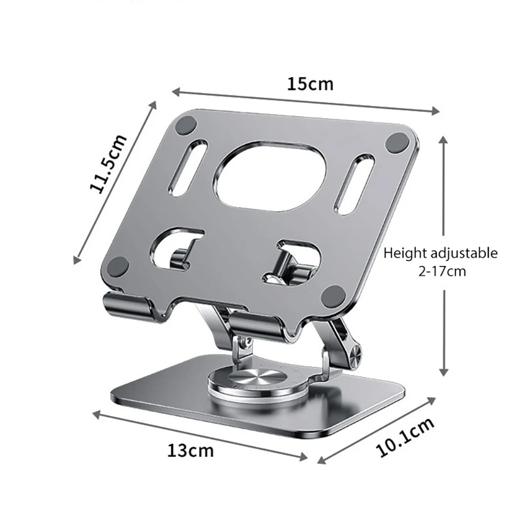 Foldable 360° Rotating Tablet and Phone Stand with Height Adjustment