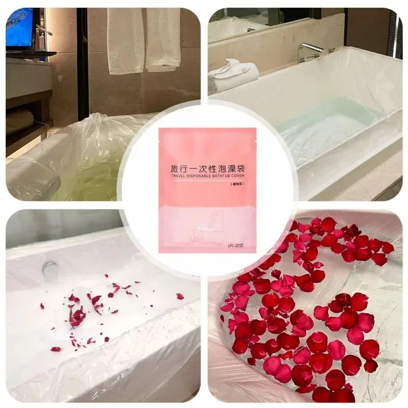Disposable Bathtub Cover - Large Portable Bath Liner for Travel, Hotels, and Home