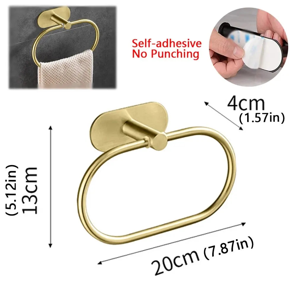 Self-Adhesive Stainless Steel Towel Rack