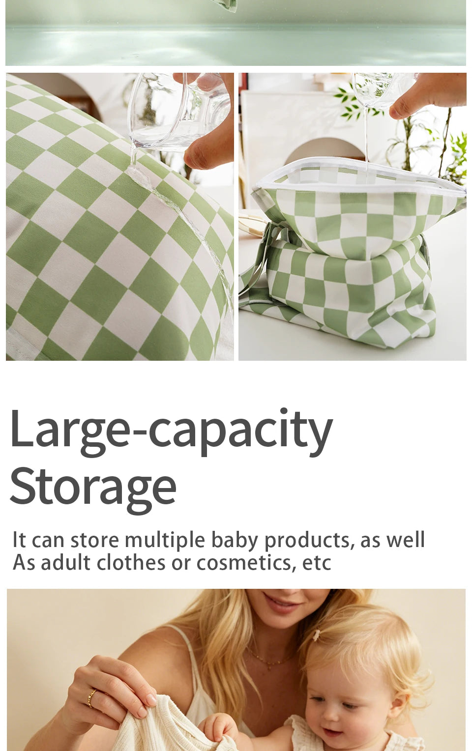 Waterproof Reusable Diaper Cover Wet Bag with Hanging Strap