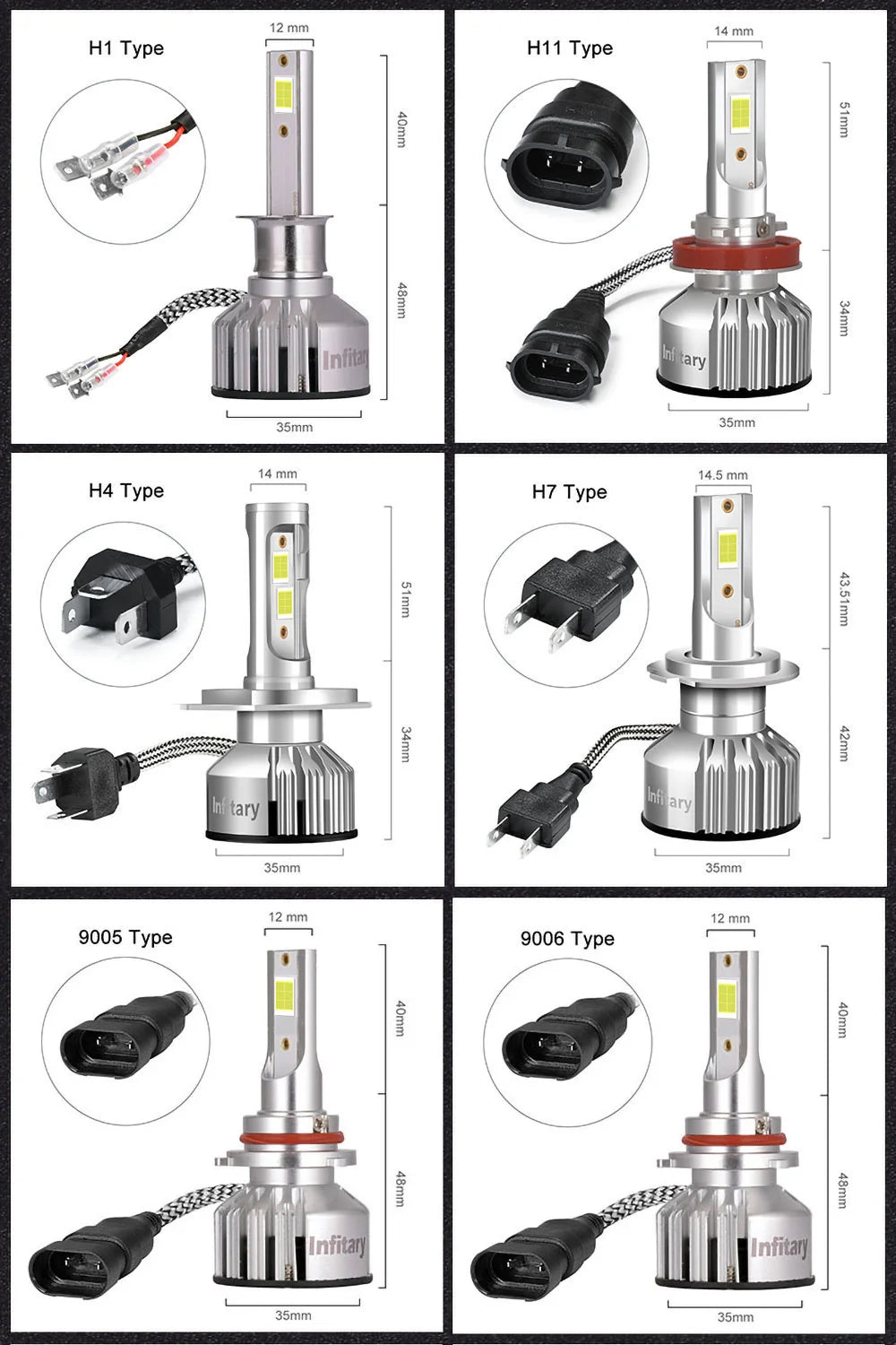 Super Bright LED Headlight Bulbs – 6500K Cool White, Plug-and-Play