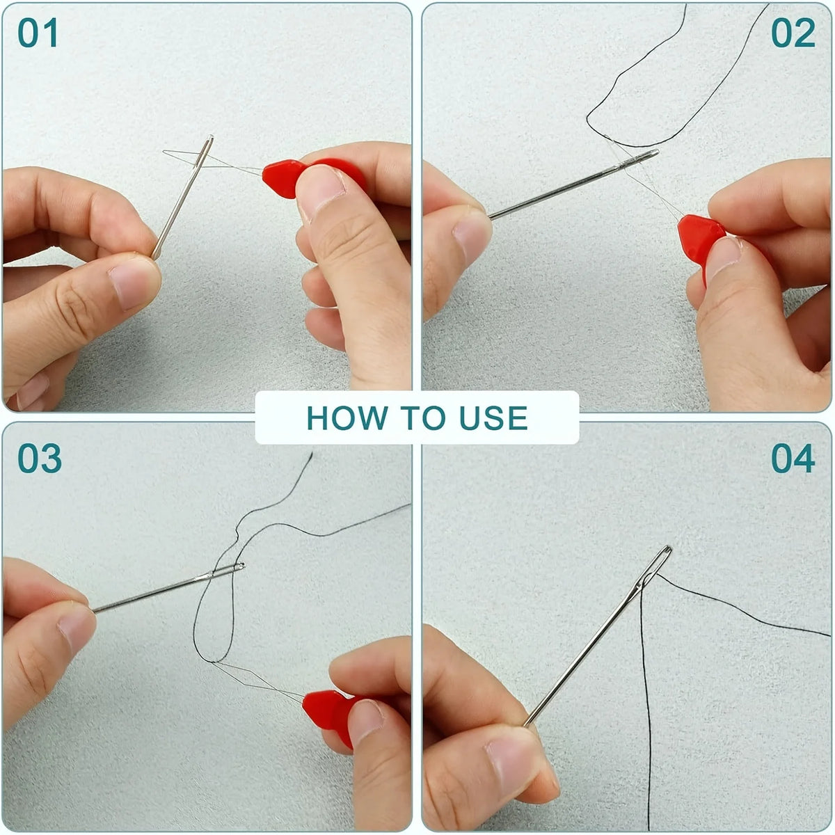 Versatile Stainless Steel Sewing Needle Set with Large Eyes