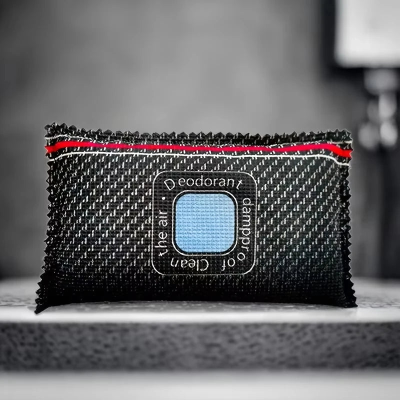 Black reusable bag for car dehumidifier with a blue visual humidity indicator
