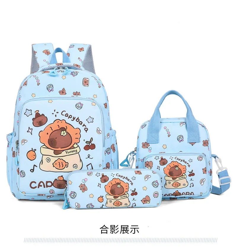 Capybara Cartoon Backpack Set for Kids