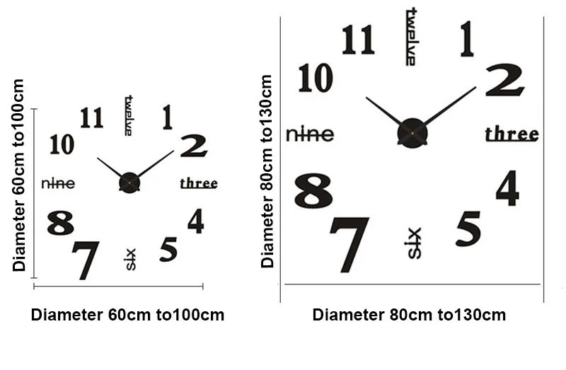 Modular 3D Number Wall Clock with Silent Movement