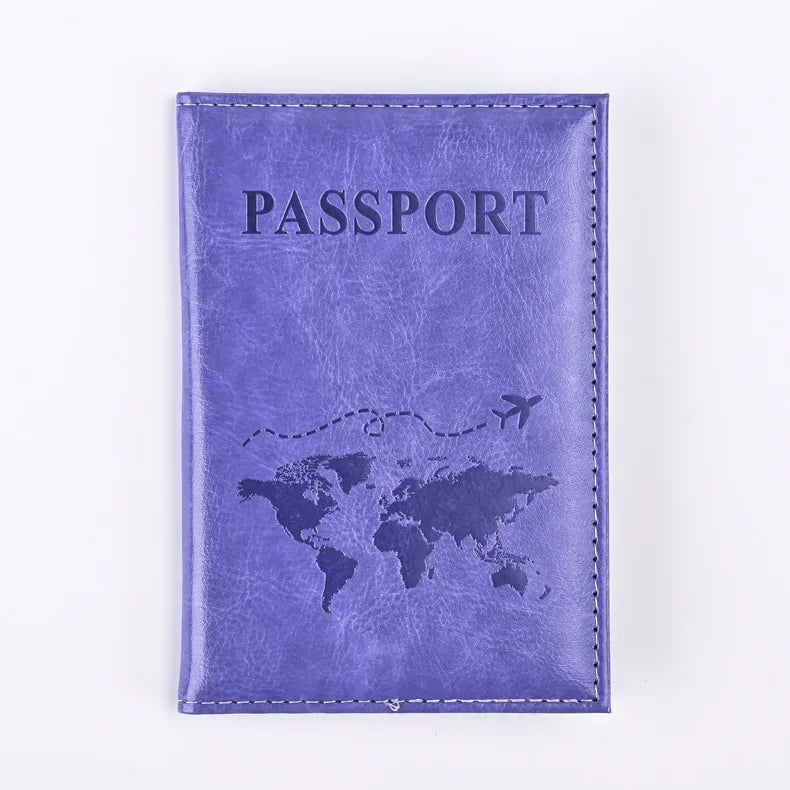 Cute Pink Leather Passport Holder with Card Slots