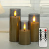 Set of 3 LED Flameless Candles with Remote and Timer
