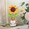 Hand-Crocheted Sunflower in Decorative Pot