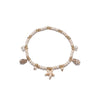 Vintage Layered Stone Anklet with Geometric Pendant