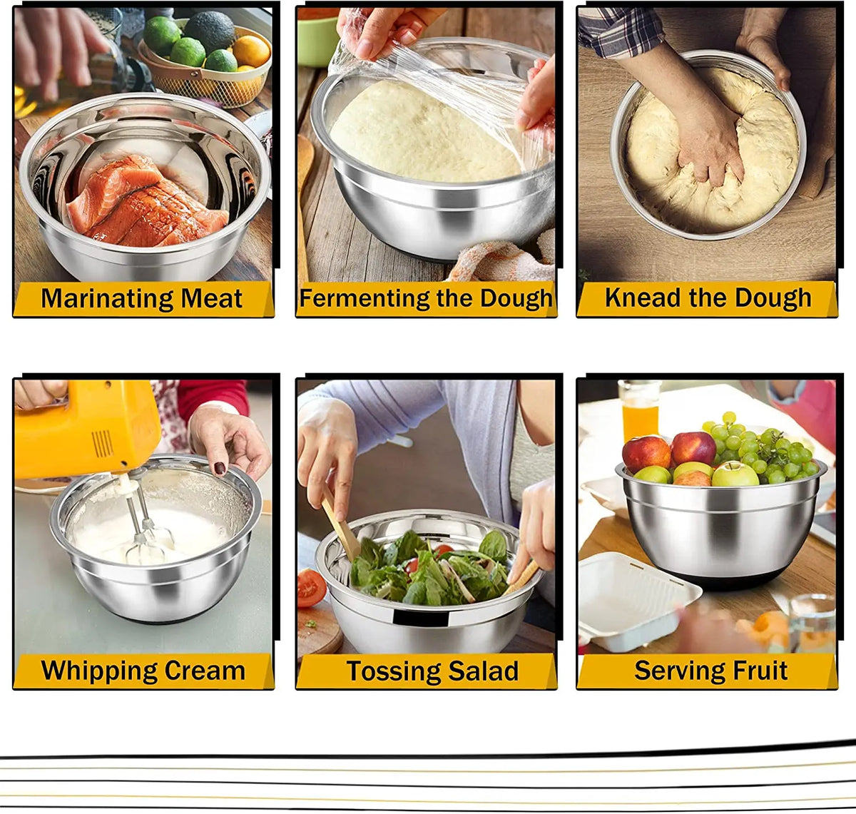 Premium Stainless Steel Mixing Bowls Set