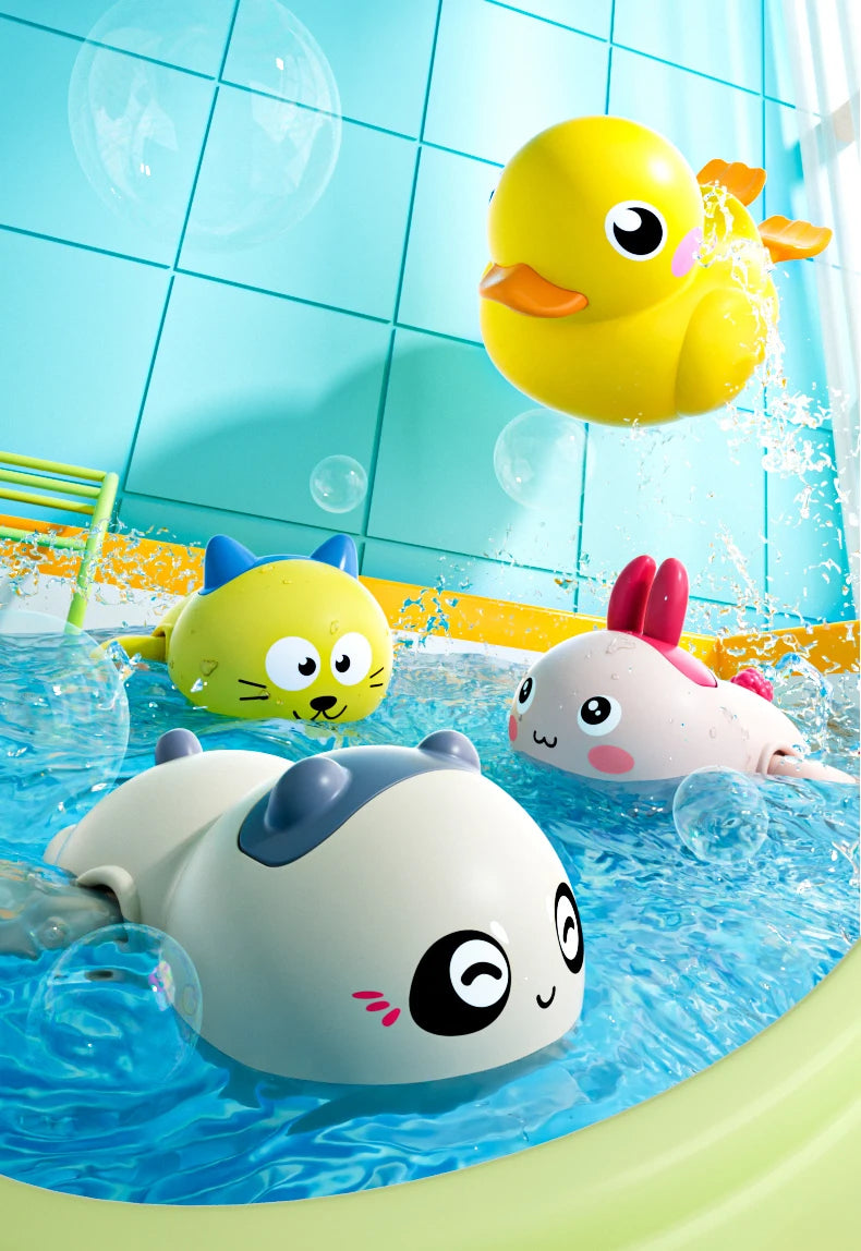 Wind-Up Swimming Animal Bath Toys for Toddlers