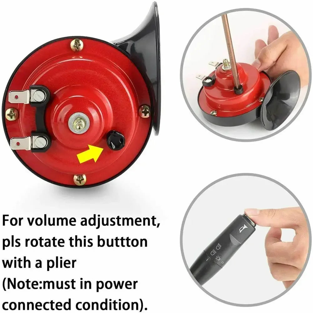 Dual-Tone Electric Air Horn Kit for Trucks, SUVs, and Boats