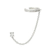 Aretes de Plata de Ley 925 con CZ y Borla de Cadena