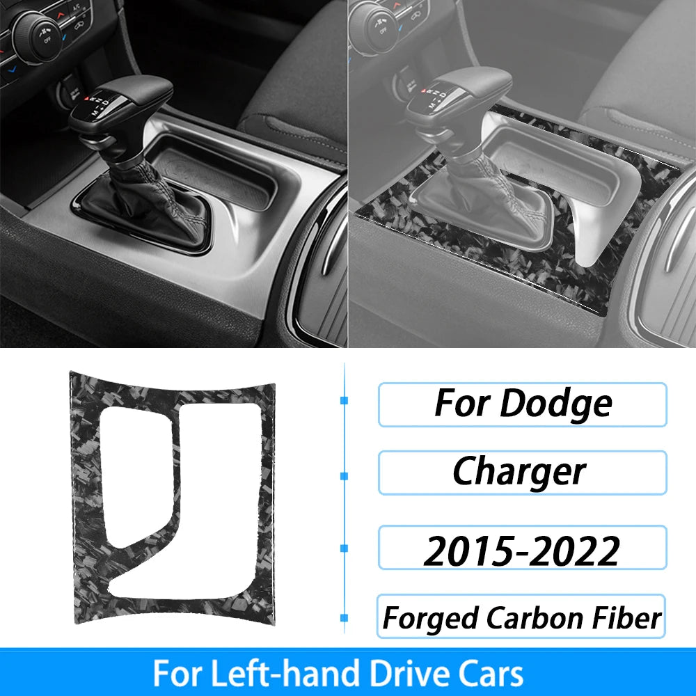 Compteur de vitesse et garniture de ventilation en fibre de carbone pour une Dodge Charger à conduite à gauche