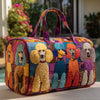Poodle Print Quilted Travel Duffle Bag