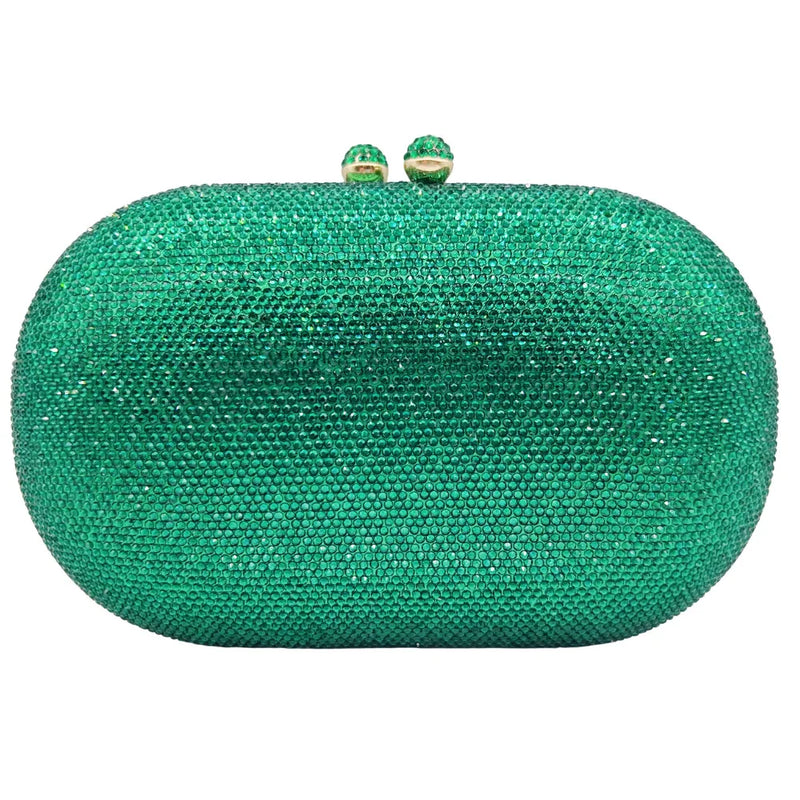 Rhinestone Evening Clutch with Chain Strap