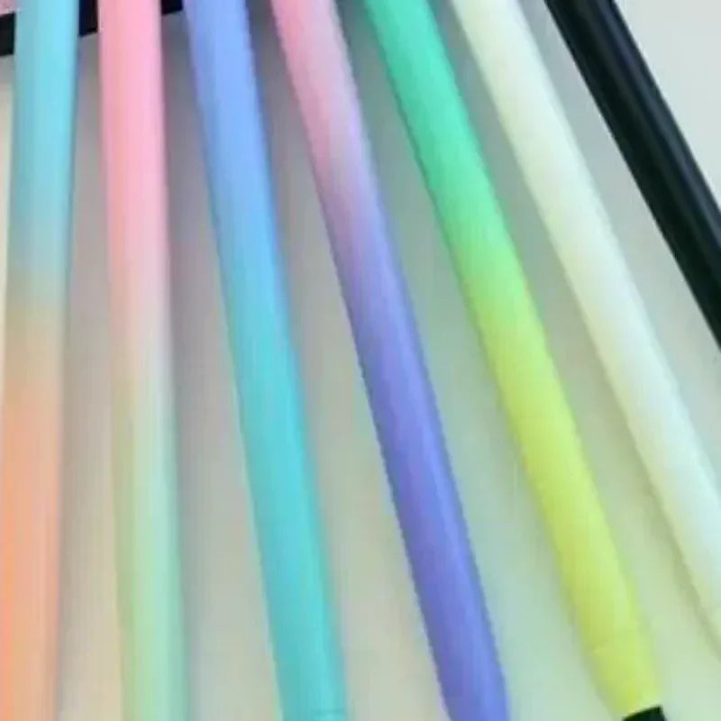 A collection of colorful dual-nib capacitive stylus pens displayed vertically.
