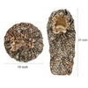 A leopard print satin hair bonnet shown flat and laid out next to a full view of the product.