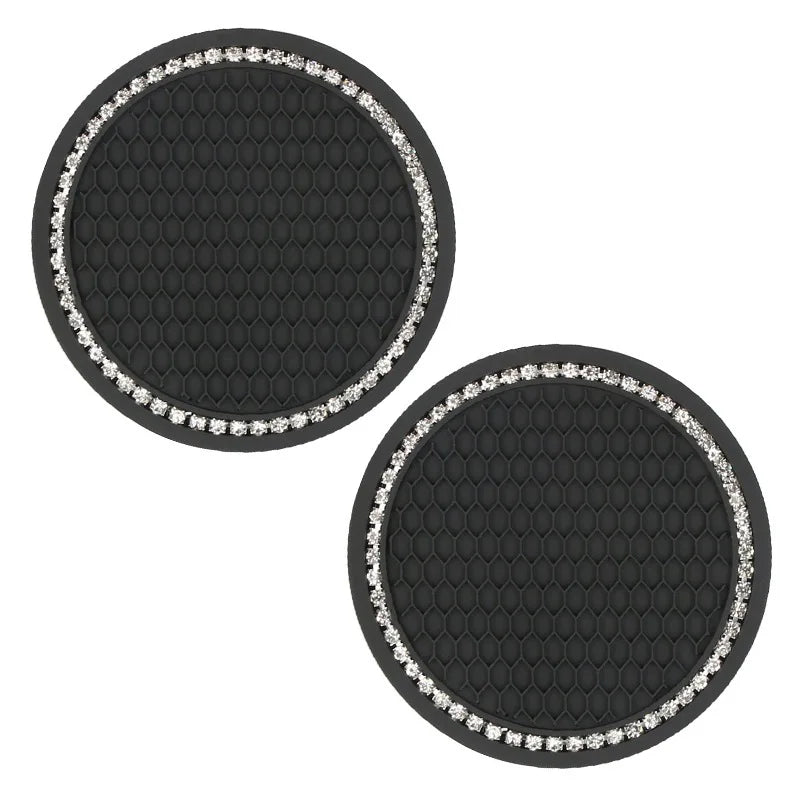 Rhinestone Crystal Car Cup Holder Coasters (Set of 2)