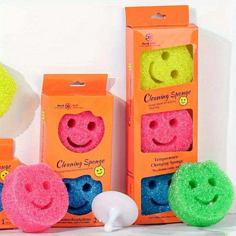Smiley Face Color-Changing Cleaning Sponges (7-Pack)