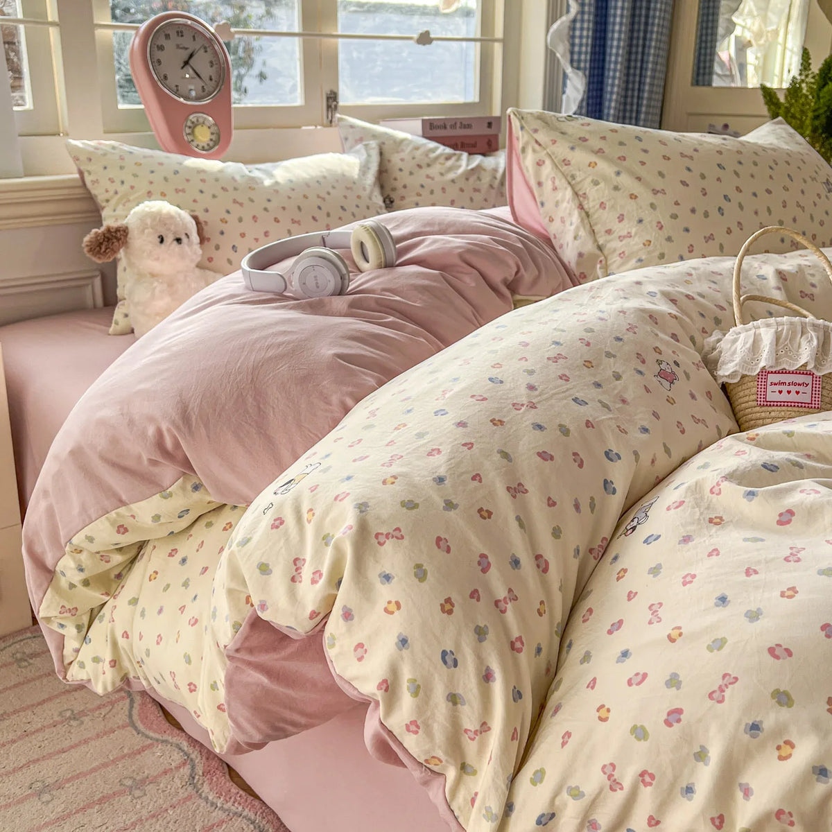 Washed Microfiber Duvet Cover Set with Pillowcases