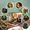 DIY Wooden Dollhouse Miniature Coffee Shop Model Kit