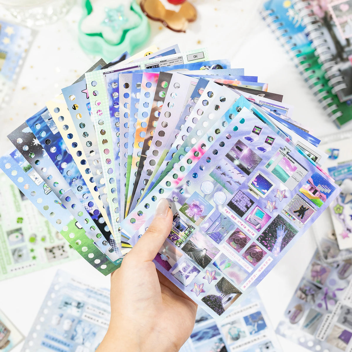Decorative Time Reshaping Sticker Sheets for Scrapbooking & DIY Crafts