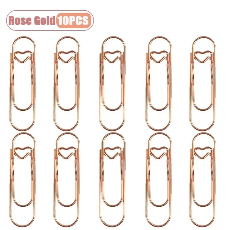 Heart-Shaped Metal Pen Clips for Notebooks and Journals