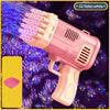 Rocket Bubble Gun with Lights - 32 Holes Automatic Blower for Kids