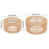 A woven paper rope pendant lampshade in a natural beige color.
