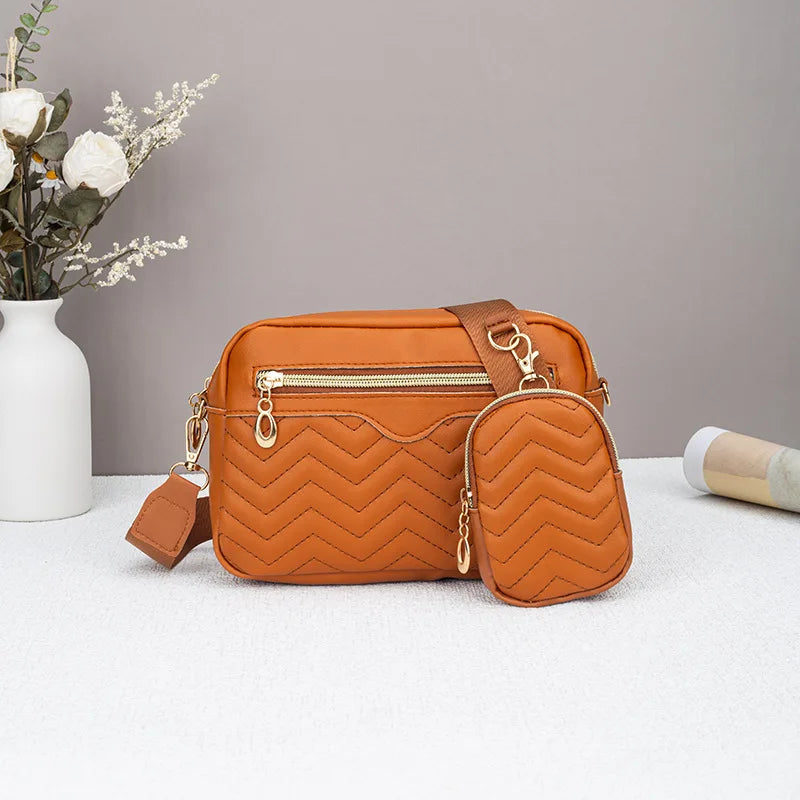 Quilted Crossbody Bag with Detachable Mini Pouch