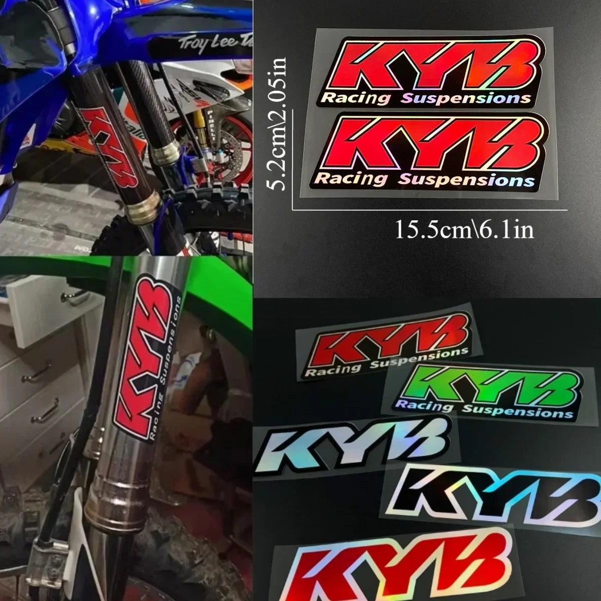 KYB Fork Suspension Decal Stickers for Motorcycles (2-Pack)