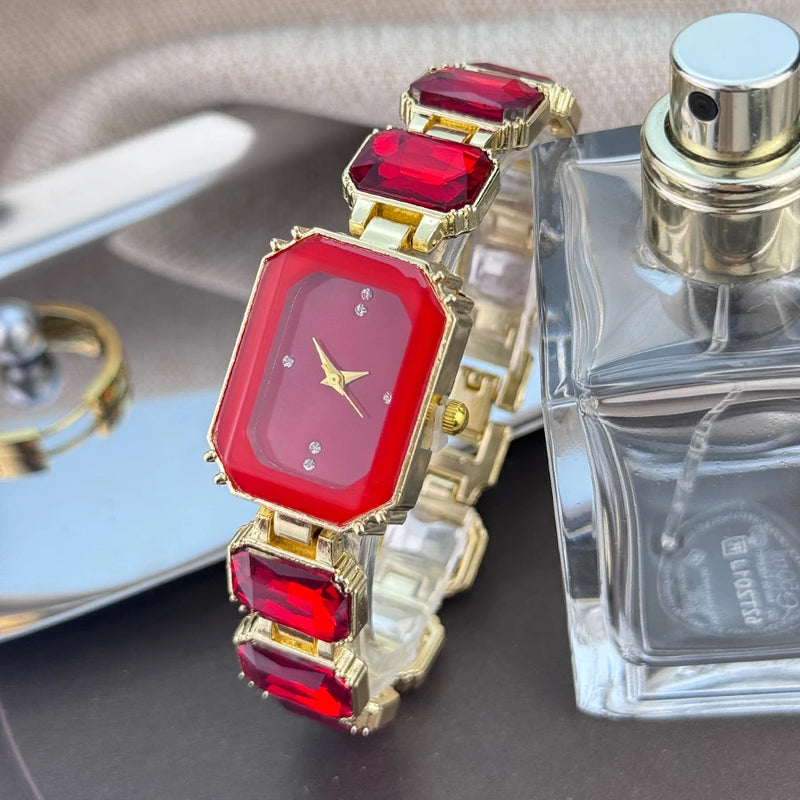 Rhinestone Chain Rectangular Watch