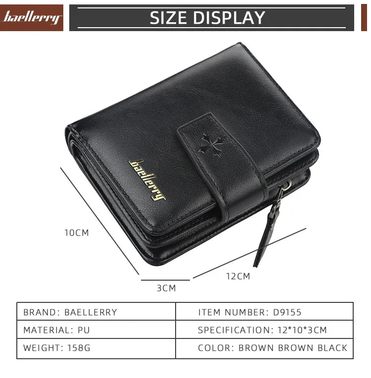 Vintage PU Leather Zipper Wallet for Men