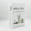 A box of Spill Tea Oracle Card Deck with keywords featuring a teapot and greenery.
