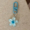 Transparent Floral Keychain with D-Buckle Charm