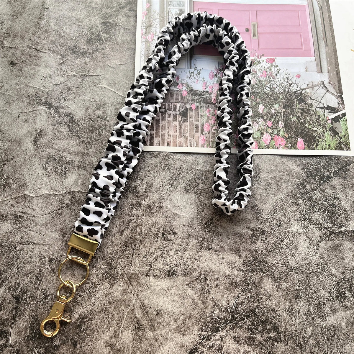 Elegant Gold Keychain Lanyard with Adjustable Neck Strap