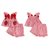 Strawberry Embroidered Plaid Tank Top and Shorts Set for Toddler Girls