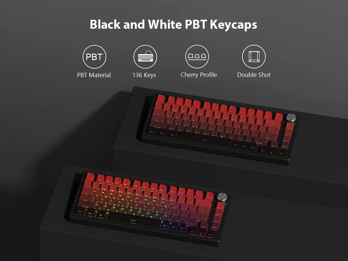 Side-Printed Gradient PBT Keycap Set for Mechanical Keyboards
