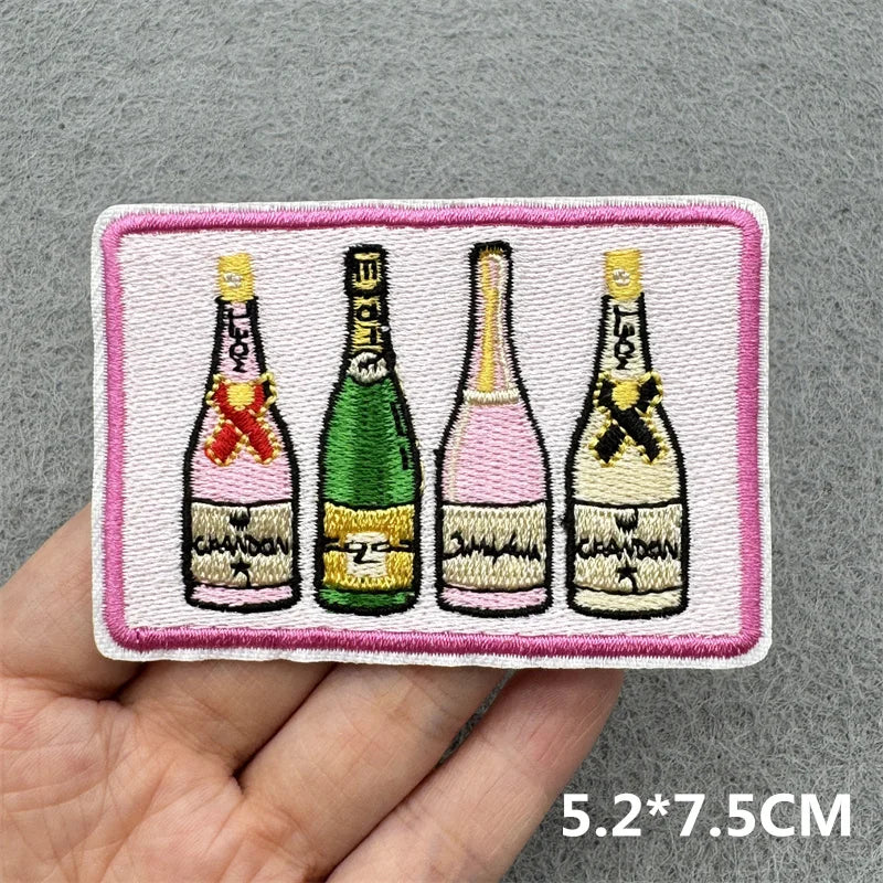 Pink Embroidered Iron-On Letter Patches for Clothing & Accessories