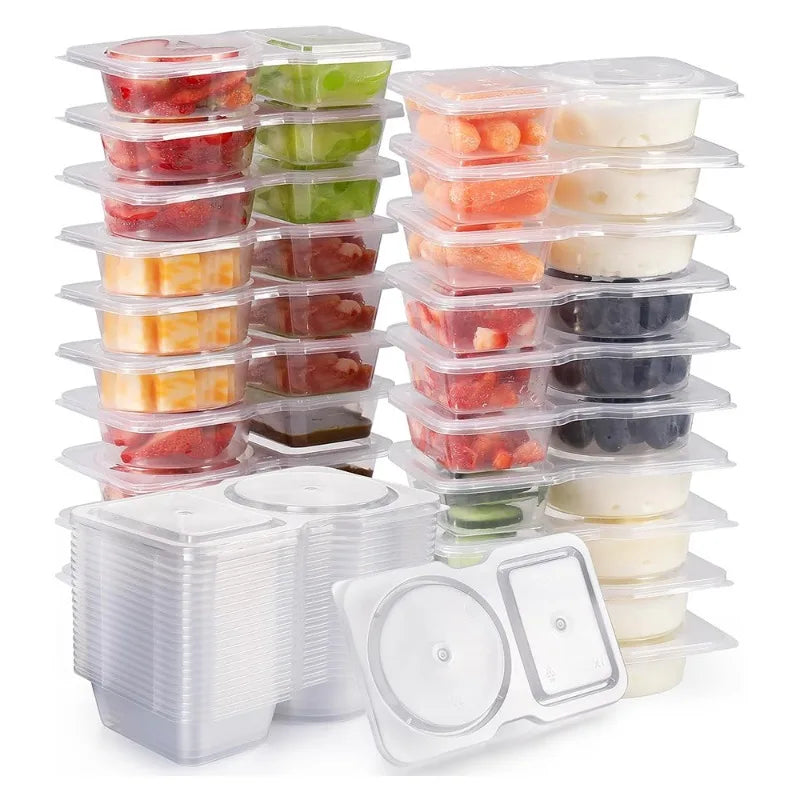 Double-Compartment Portable Seasoning & Snack Containers
