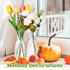 Clear Striped Plastic Flower Vase for Desk & Home Decor