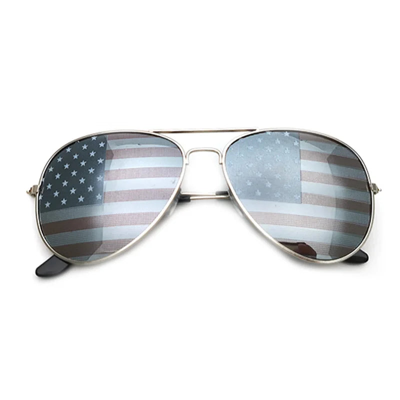 Gafas de sol aviador con bandera estadounidense